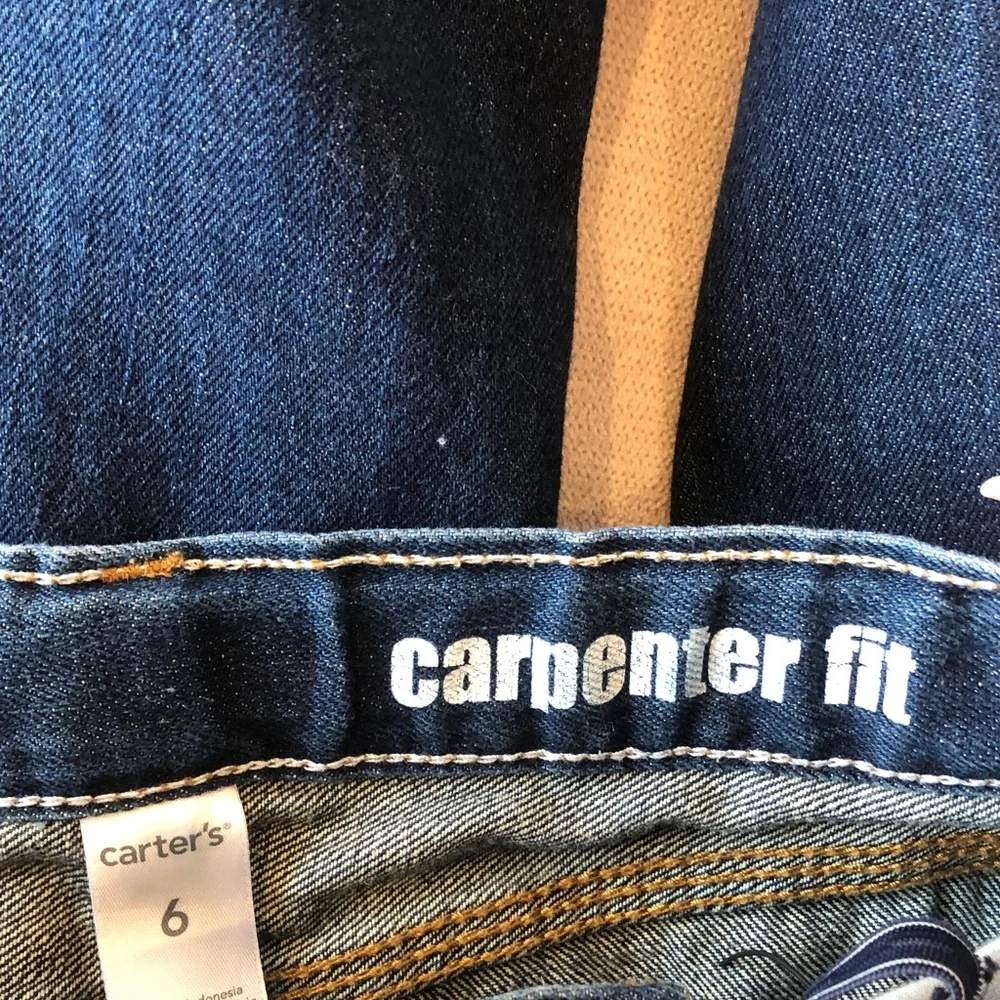 Boys Carter’s Iconic Denim Carpenter Jeans Pants Indigo Wash Adjustable